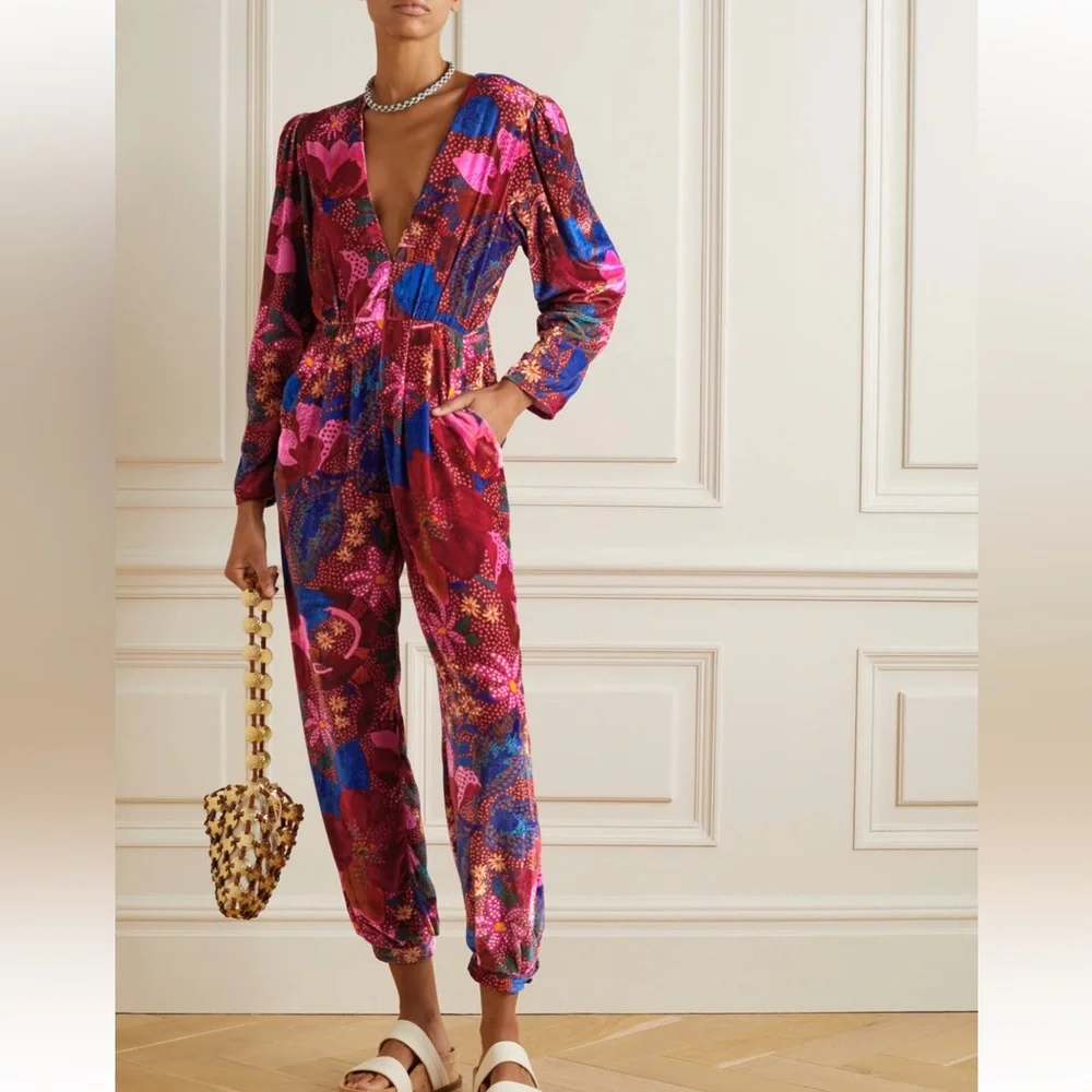 Farm Rio Red Wild Life Jumpsuit NWT_4